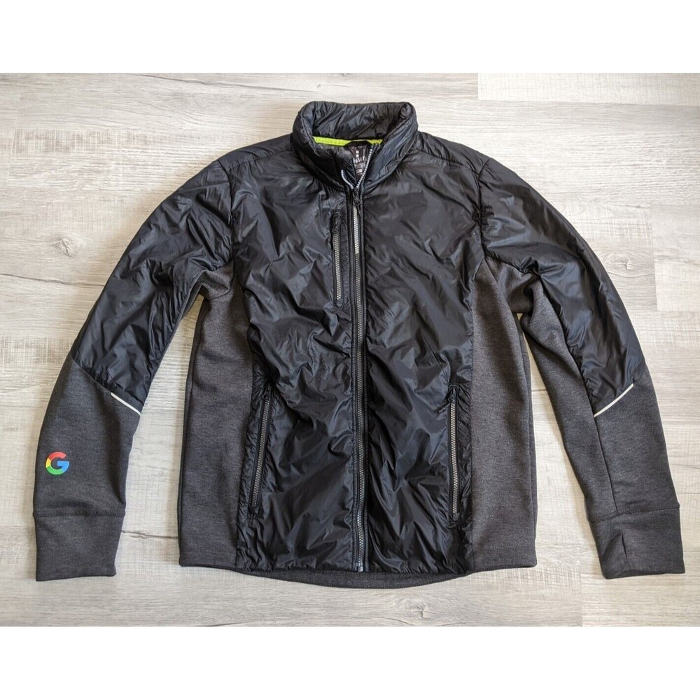 Google Chrome Logo Chromebook Official Men’s Coat Jacket Sz M Black Gray